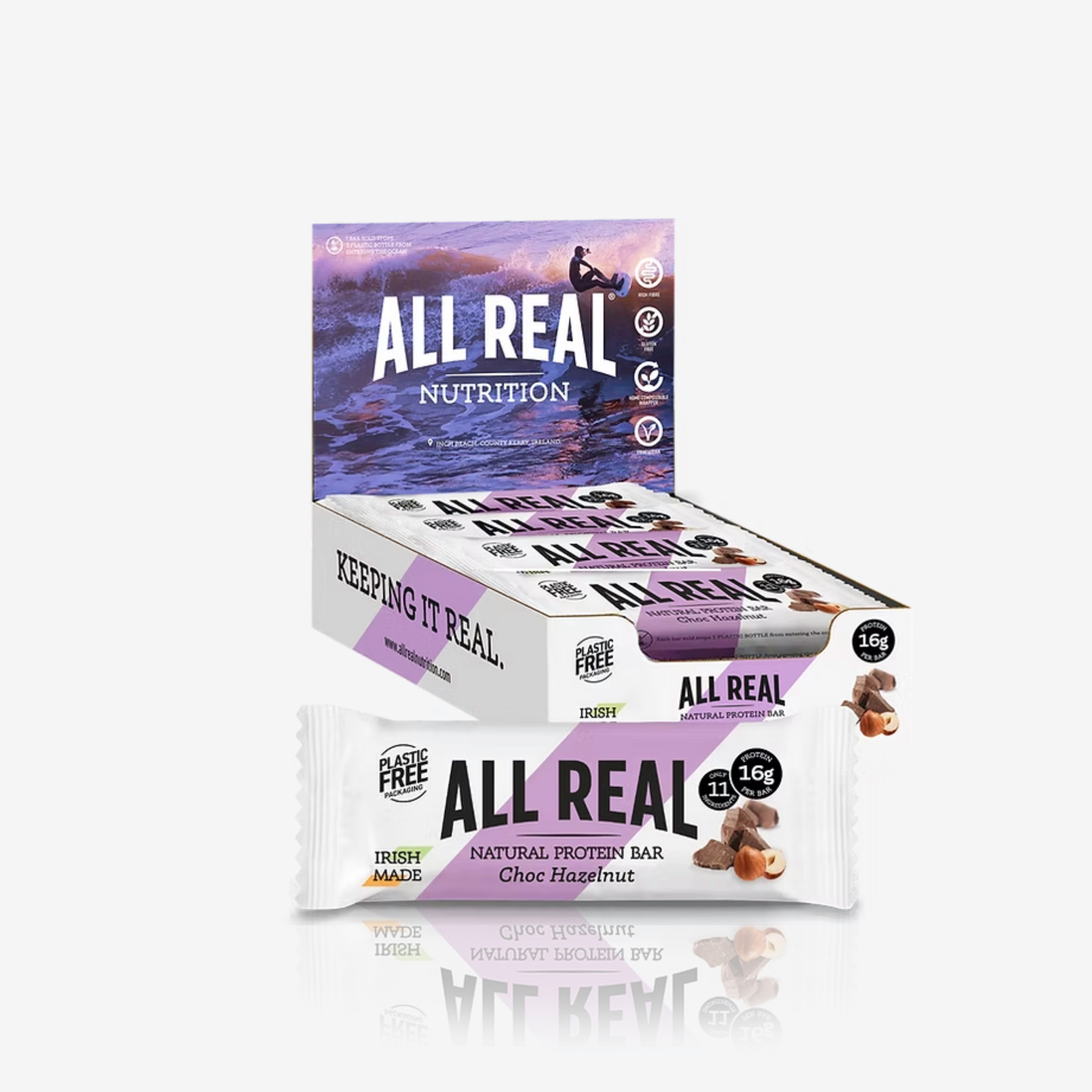 All Real Natural Protein Bar Choc Hazelnut ( 12 x 50g)