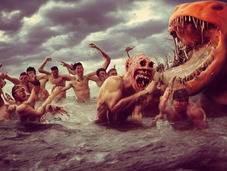 "Fishing trip with the boys gone wrong"