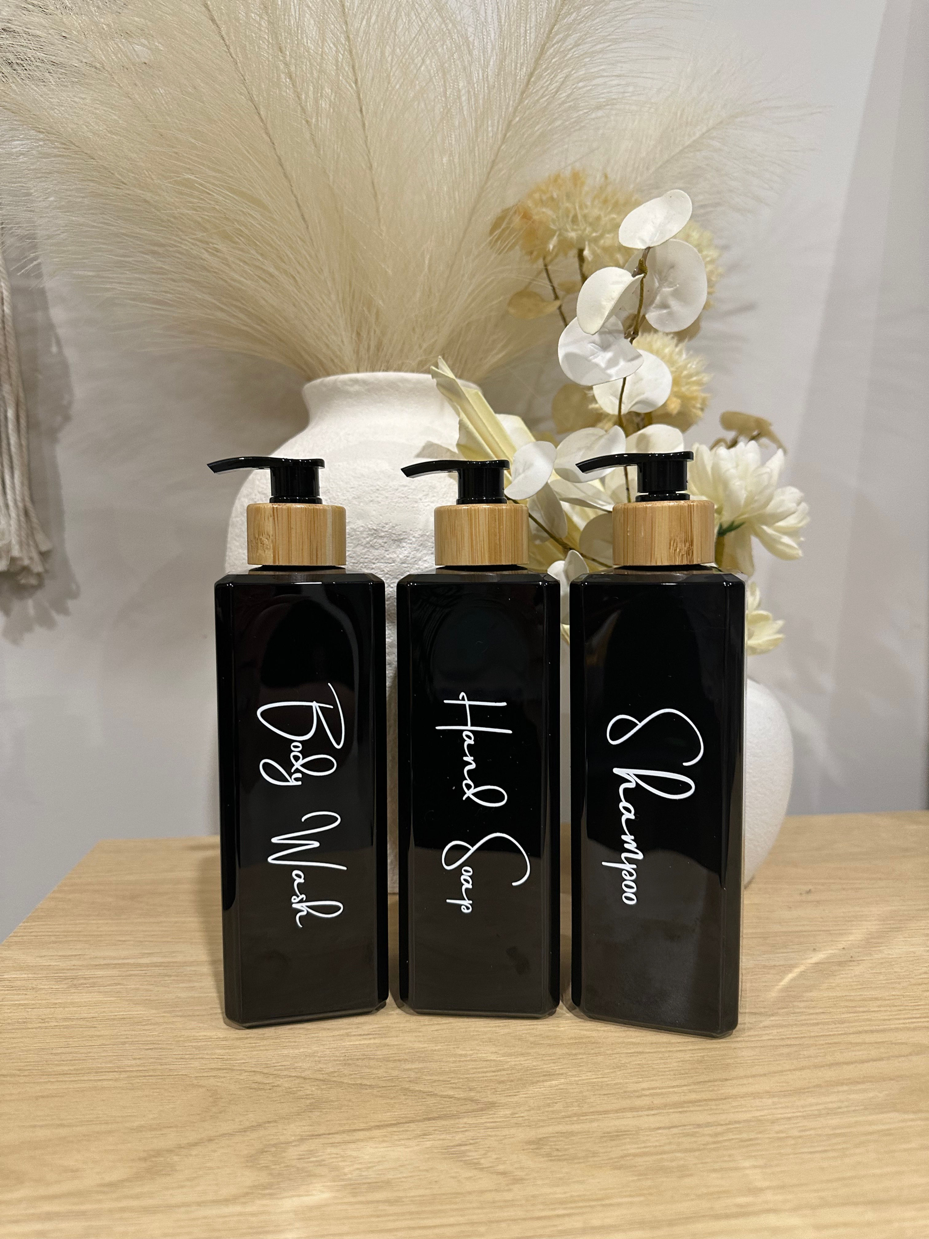 3 Piece500ml Bottles with bamboo pump head