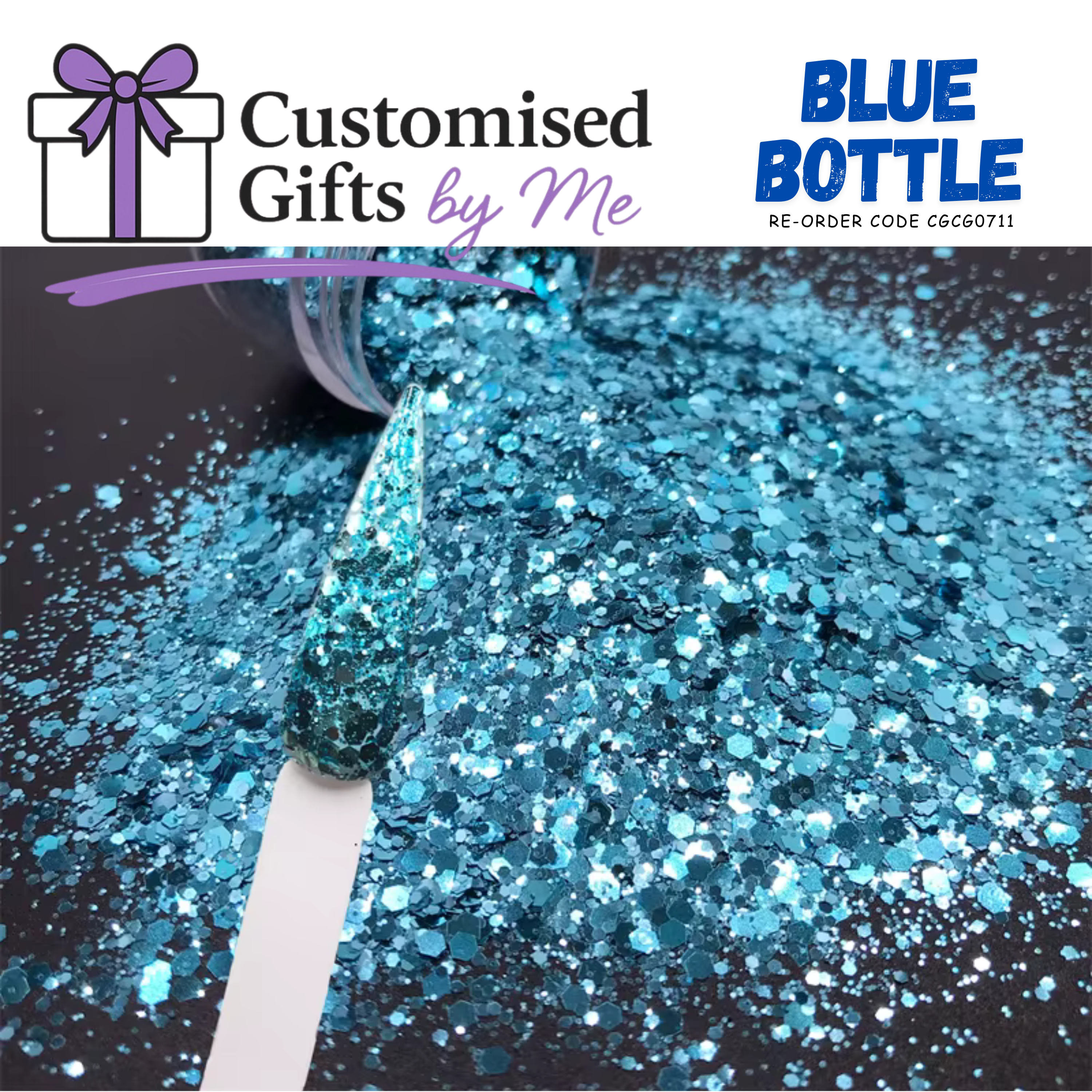 50g Chunky Mix Glitter Bag (colour -  blue bottle)