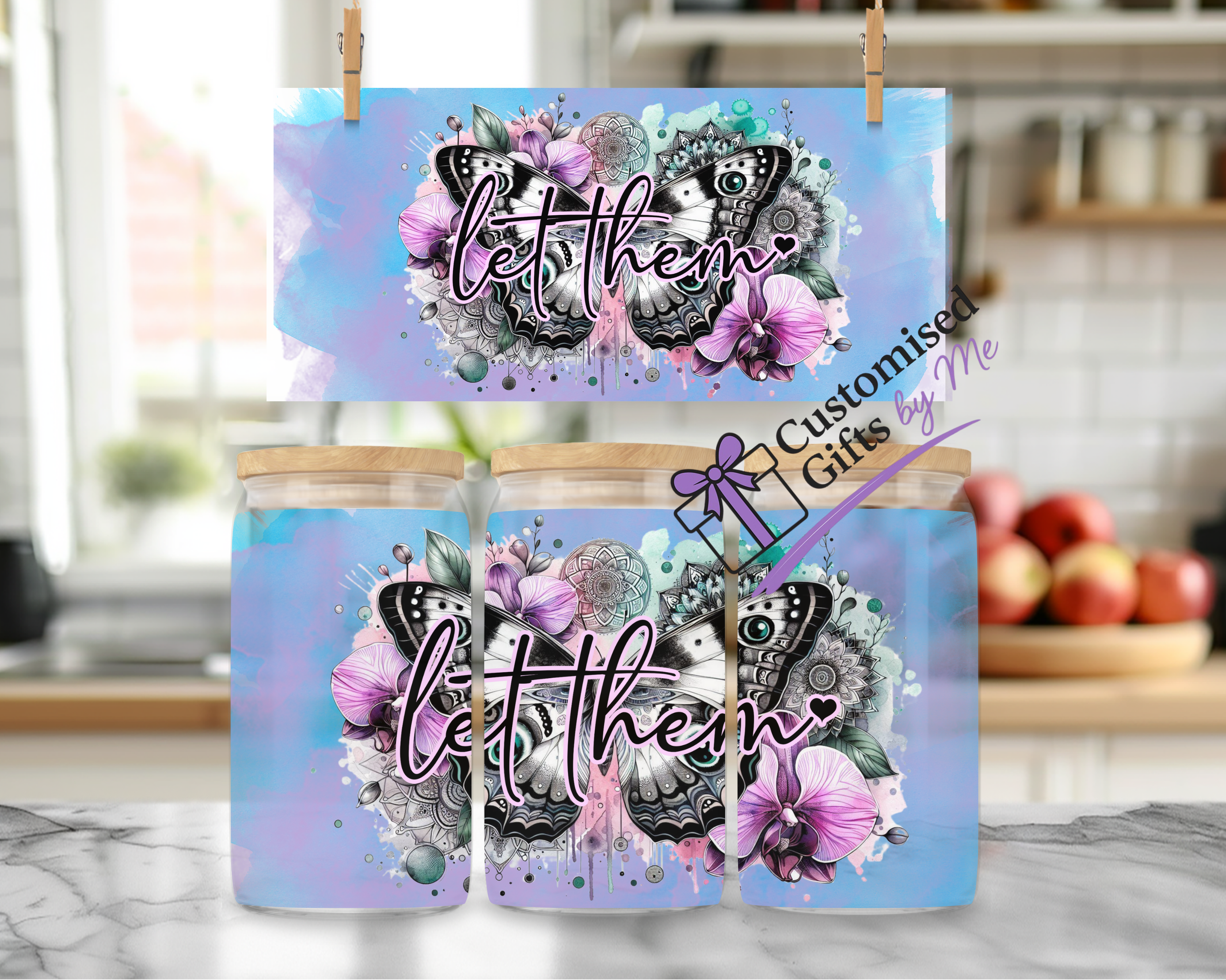 Let Them UV DTF Wrap for 16oz cup