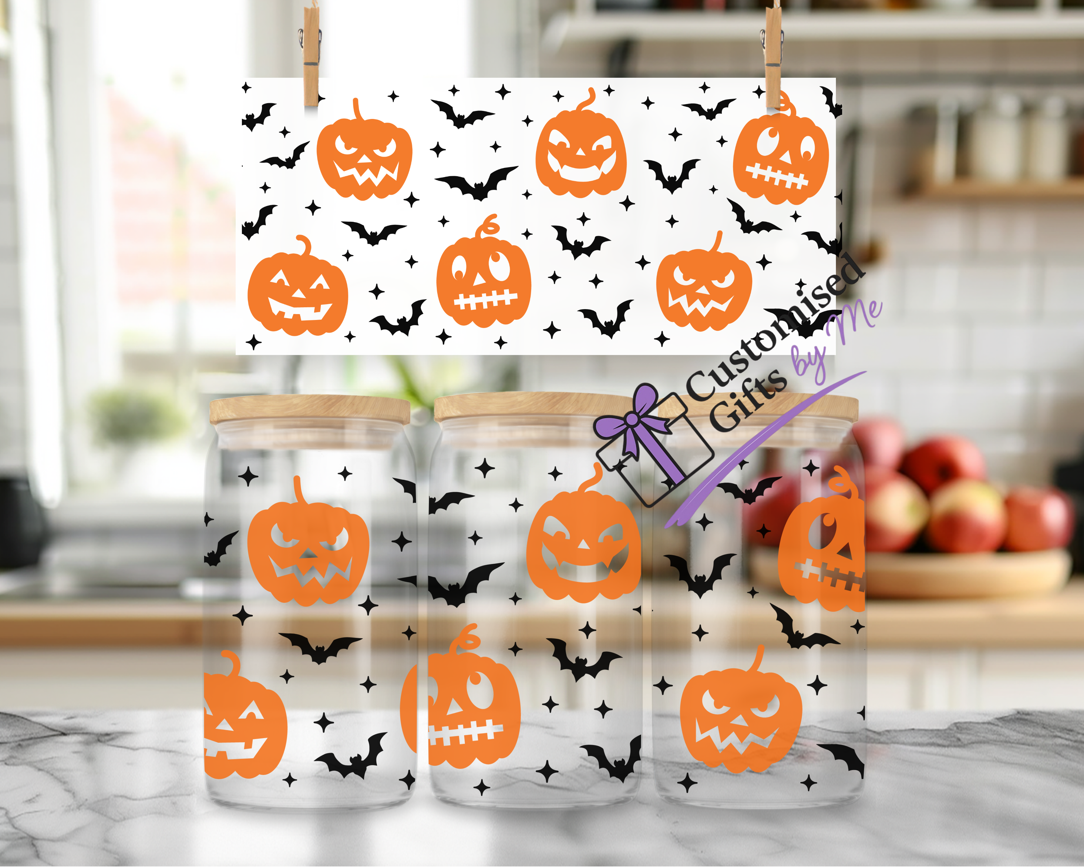 Halloween UV DTF Wrap for 16oz cup.