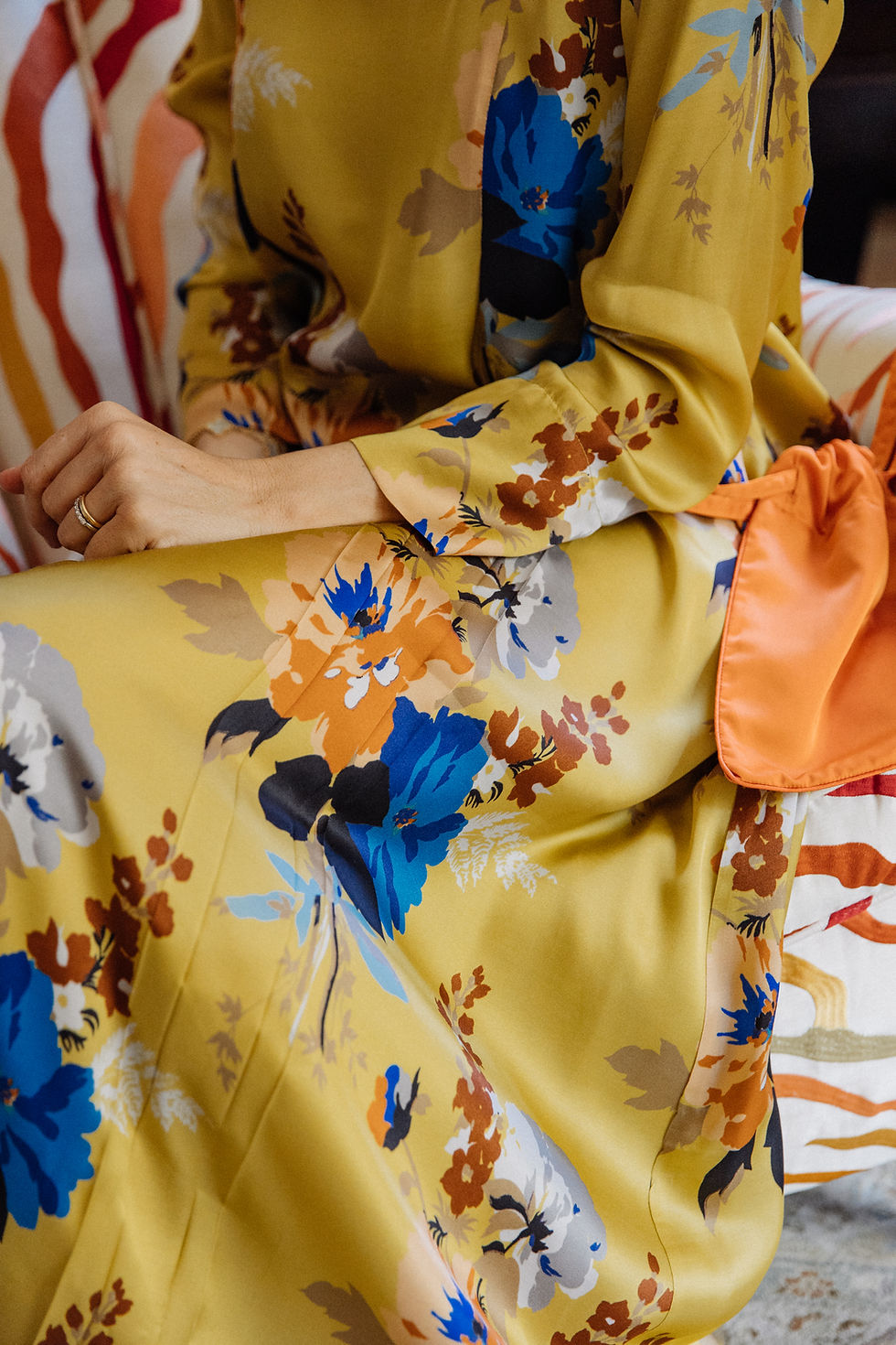 Miniature : Nina Long Dress Fiori fondo Giallo