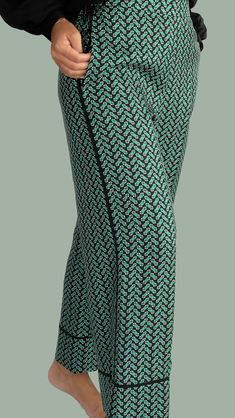 Miniaturbild: Asia Pants Disegno Cravatta Verde