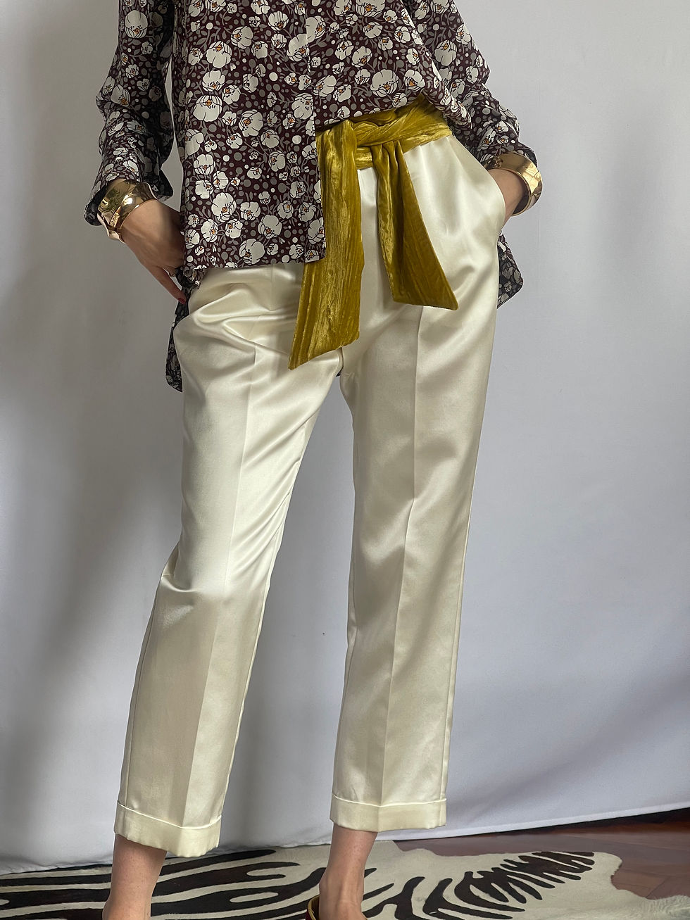 Pantalones Alberta Crema