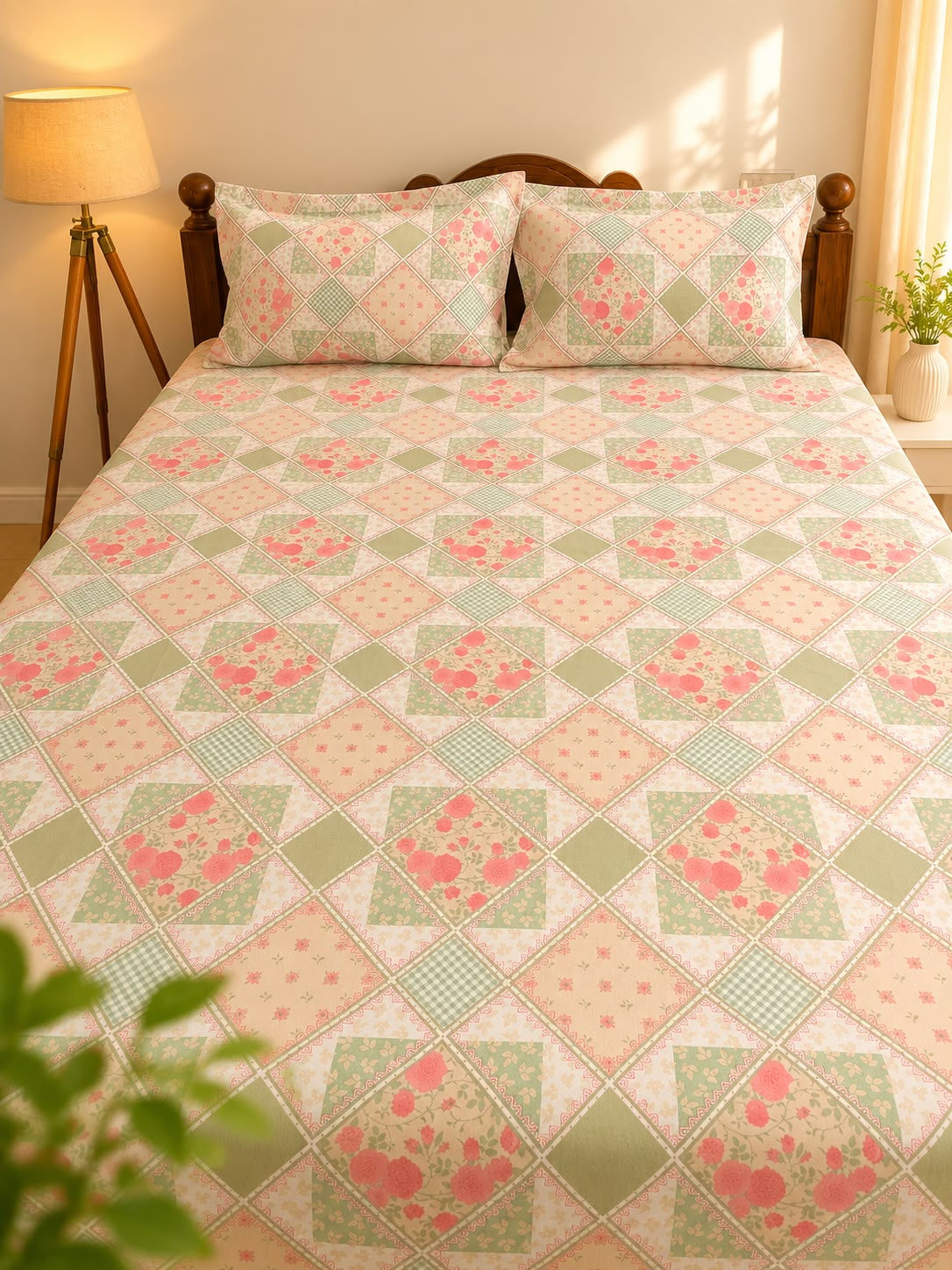 Garden Patch Twill Cotton Queen Bedsheet