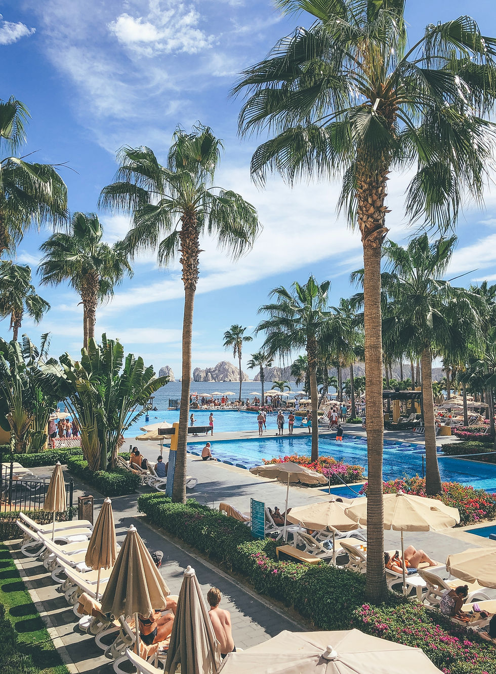 View of Cabo beach from a hotel.