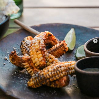 Roasted corn from Benno in Todos Santos in Baja California Sur, Mexico.