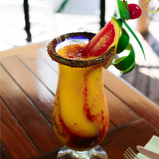 Tropical drink from Fisherman's Landing in Cabo, Mexico.