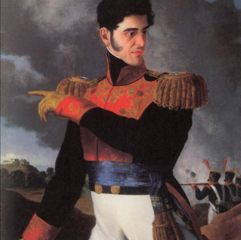 Oil painting of Antonio Lopez de Santa Anna. 