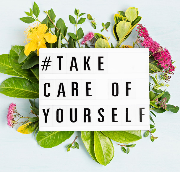 Lightbox with motivation words for self care, positive thinking, mental health, emotional