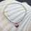 Thumbnail: Rose Gold Heart Charm bracelet set