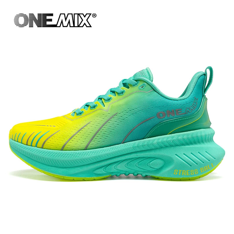 Thumbnail: ONEMIX New Cushioning Running Shoes for Men Suitable Heavy Runners Lace Up