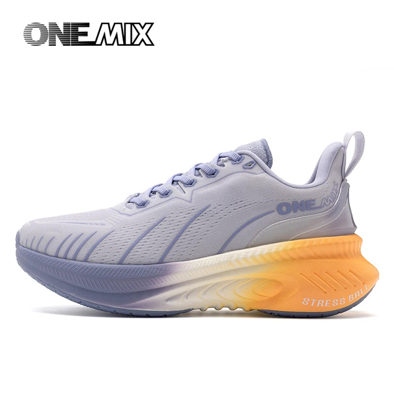 Thumbnail: ONEMIX New Cushioning Running Shoes for Men Suitable Heavy Runners Lace Up