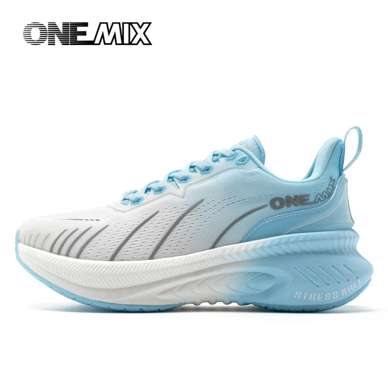 Thumbnail: ONEMIX New Cushioning Running Shoes for Men Suitable Heavy Runners Lace Up