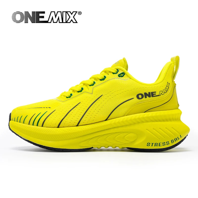 Thumbnail: ONEMIX New Cushioning Running Shoes for Men Suitable Heavy Runners Lace Up