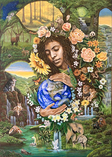 mother earth art, earthday, painting by verena wild, beauty of gaia
