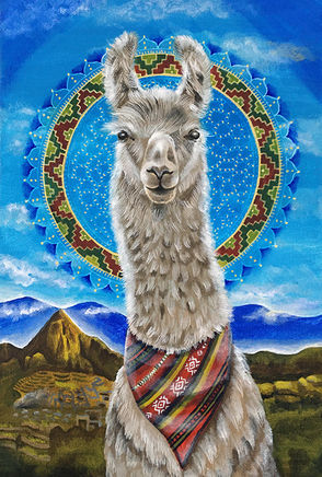 andean lama spirit animal painting by verena wild