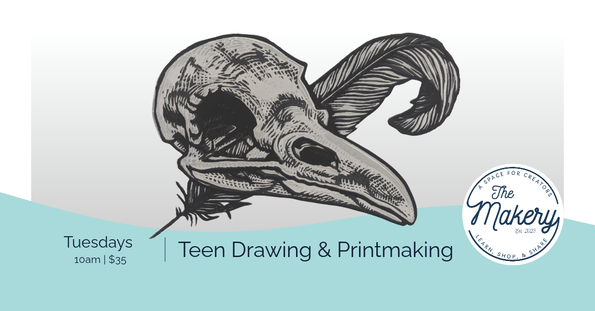 Teen Drawing and Printmaking Class — Arts & culture in The Makery · Wake Forest, NC