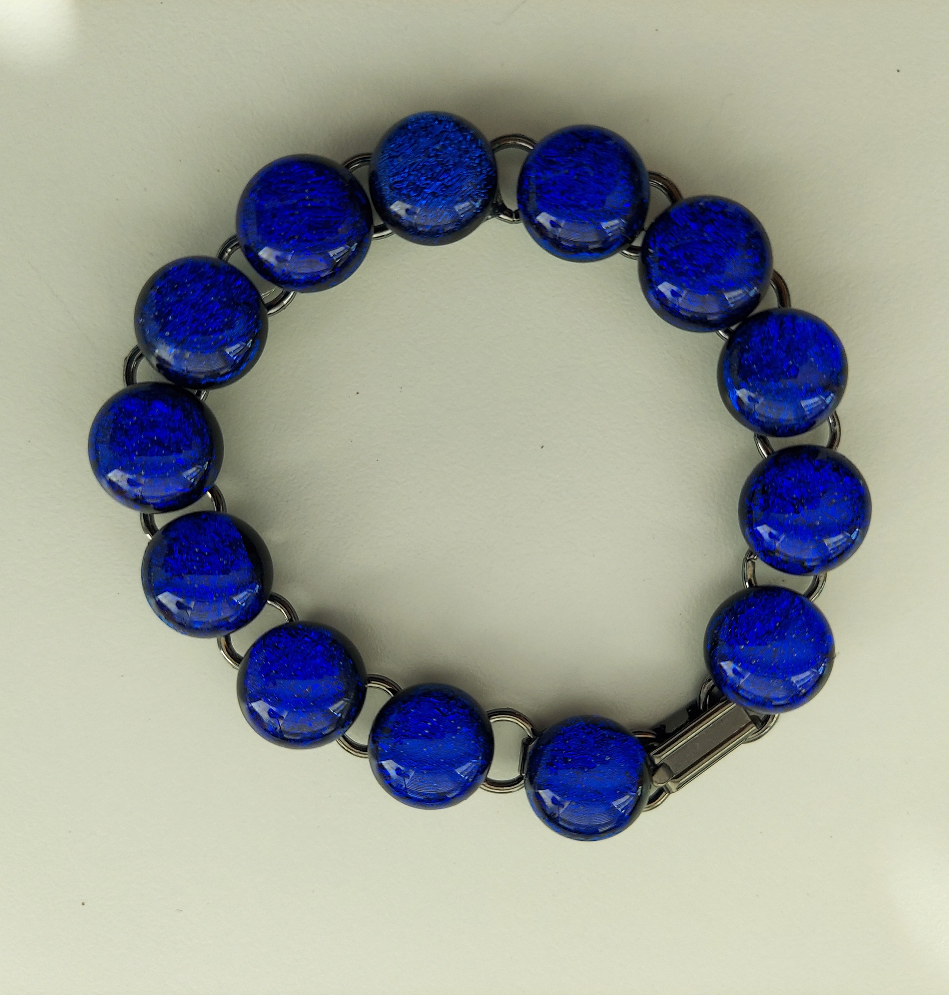 Dark blue Dichroic glass bracelet