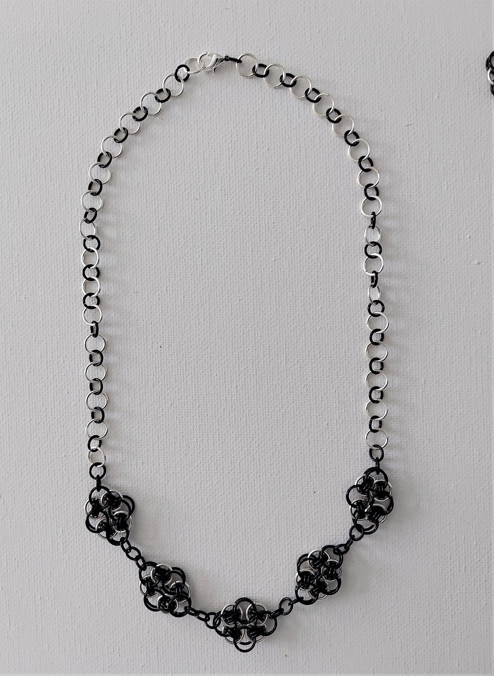 Thumbnail: Black and Silver enameled over copper bracelet