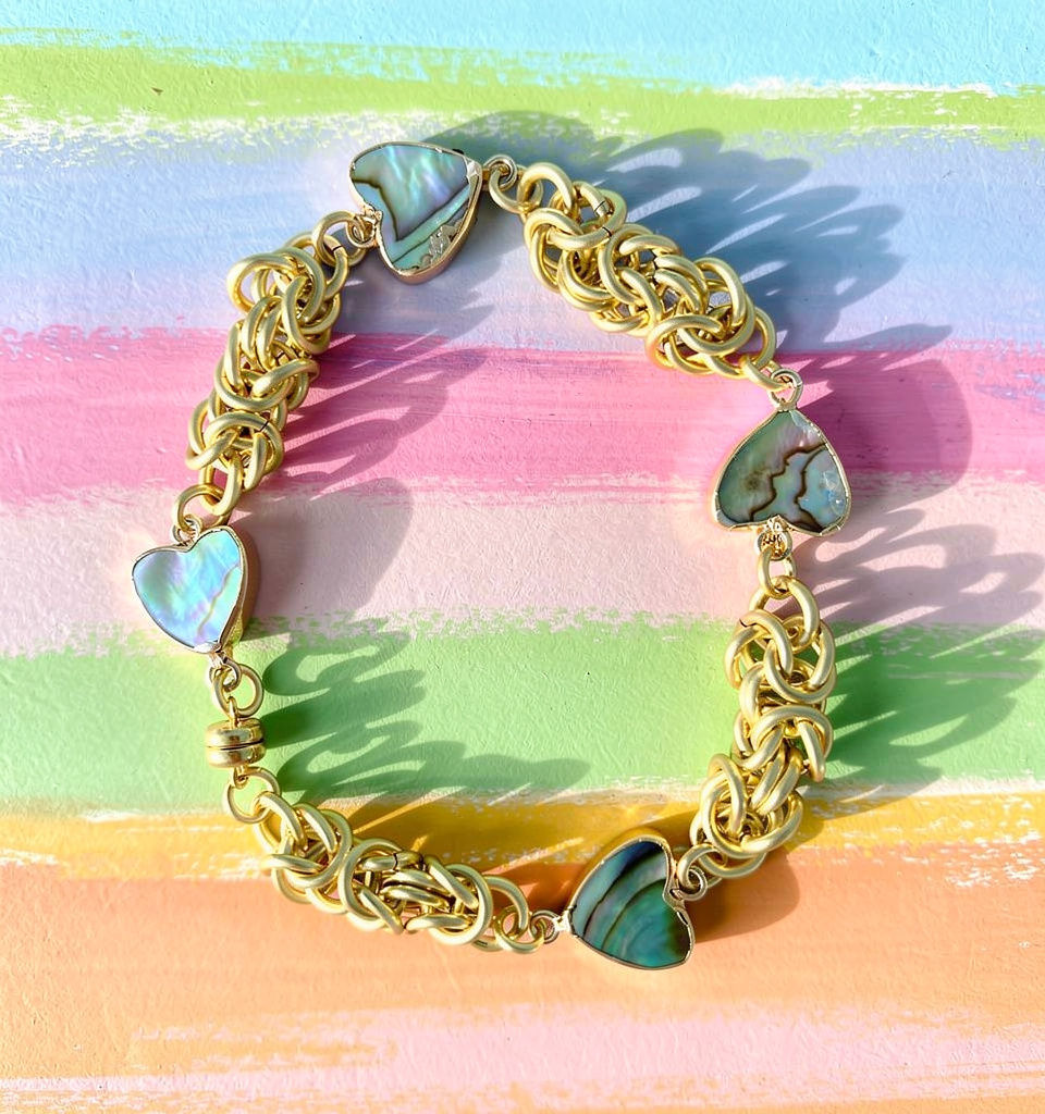 Gold enameled over copper Byzantine bracelet