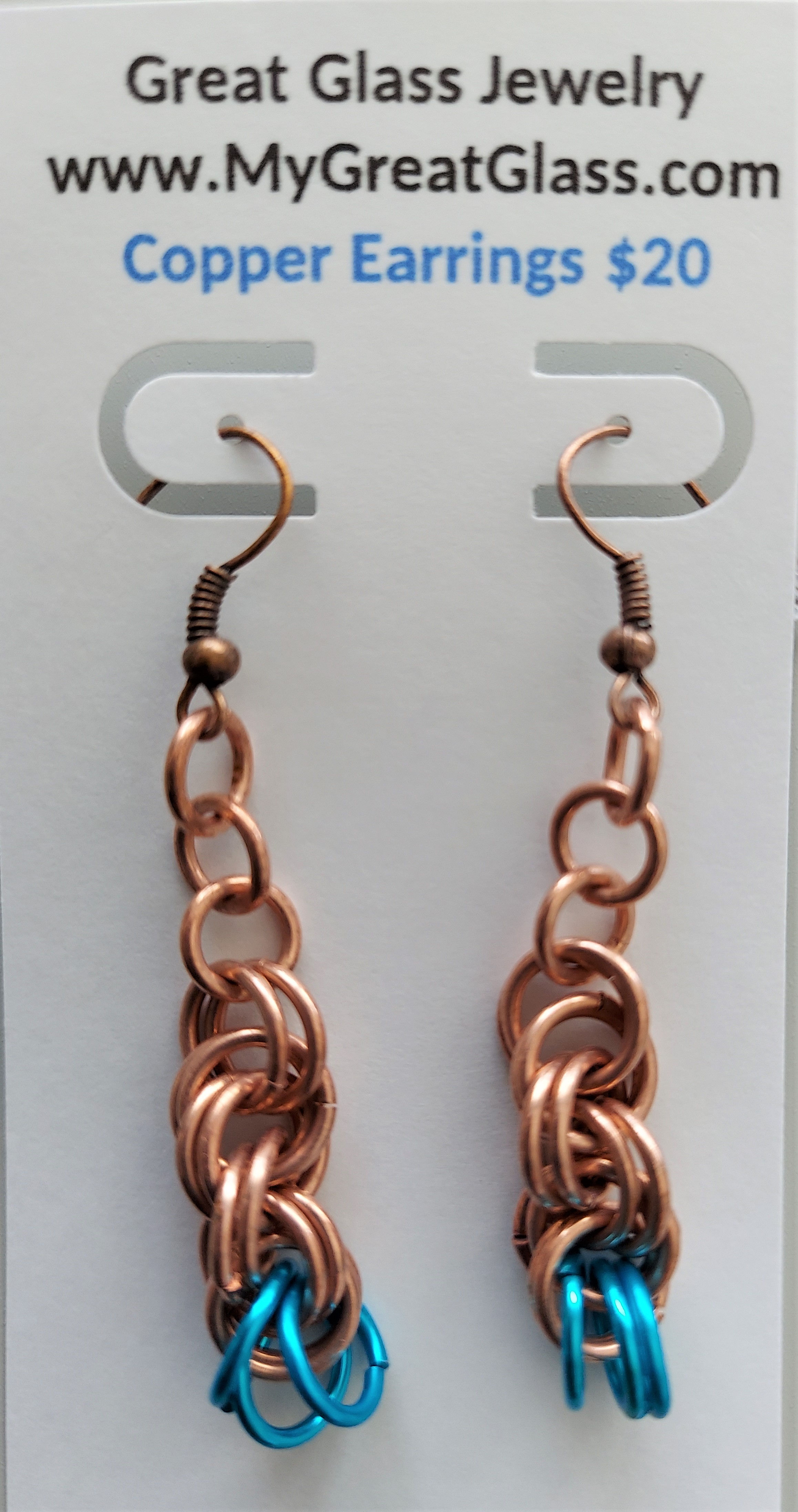 Copper and turquoise earrings