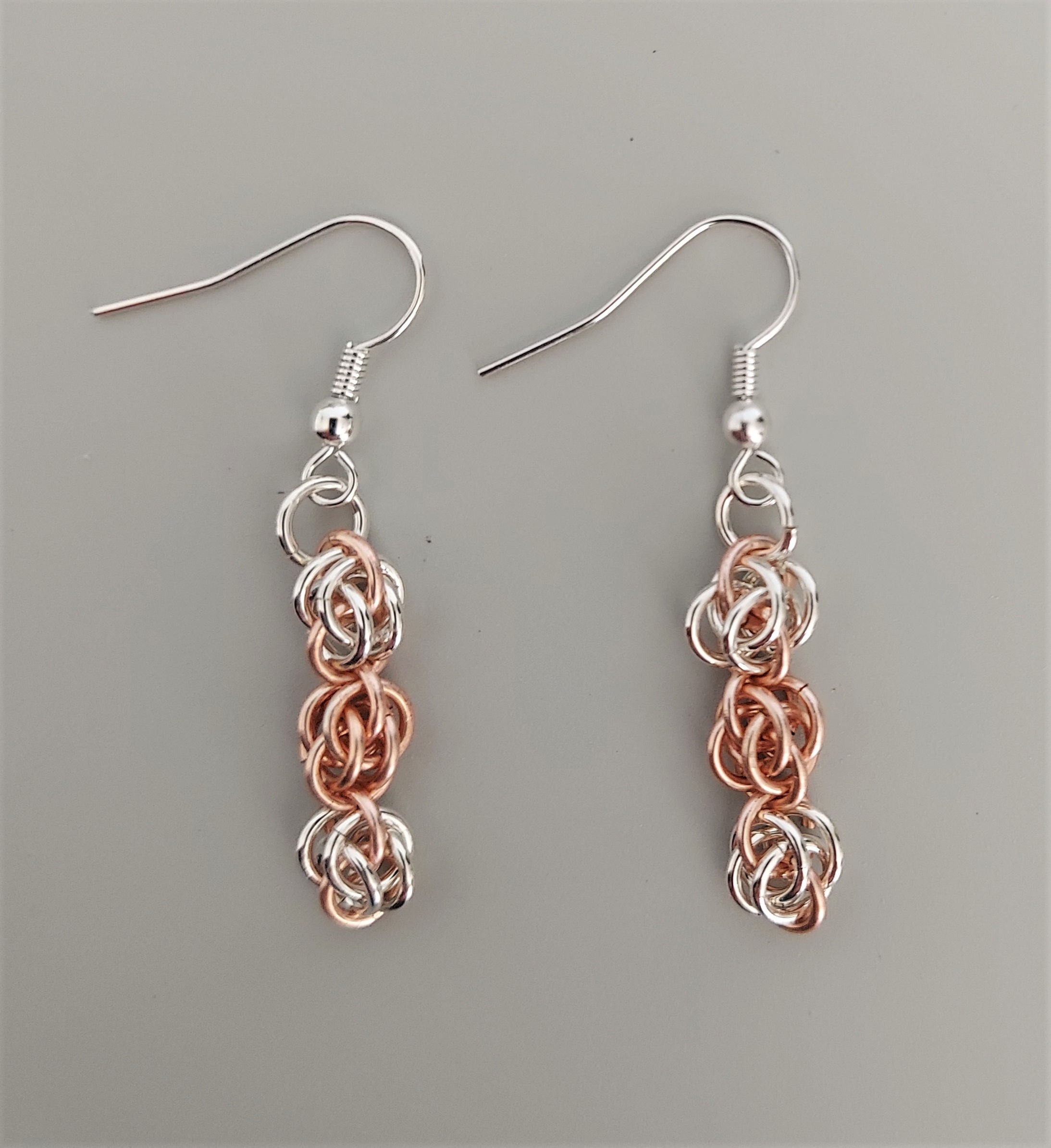 Sweet Pea earrings in Sterling Silver and rose silver