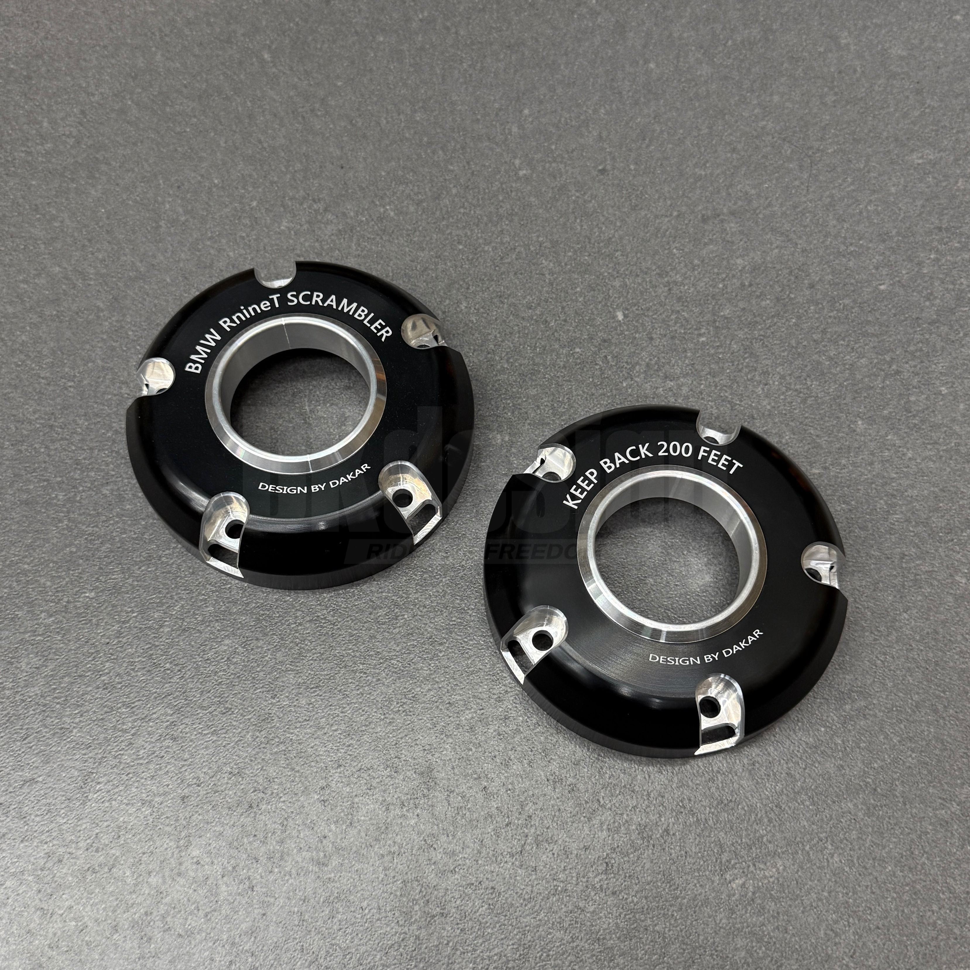 DKdesign - BMW R nineT CNC Scrambler Exhaust Tips / BLACK