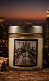 bougie boisé new york tabac et bois et cuir