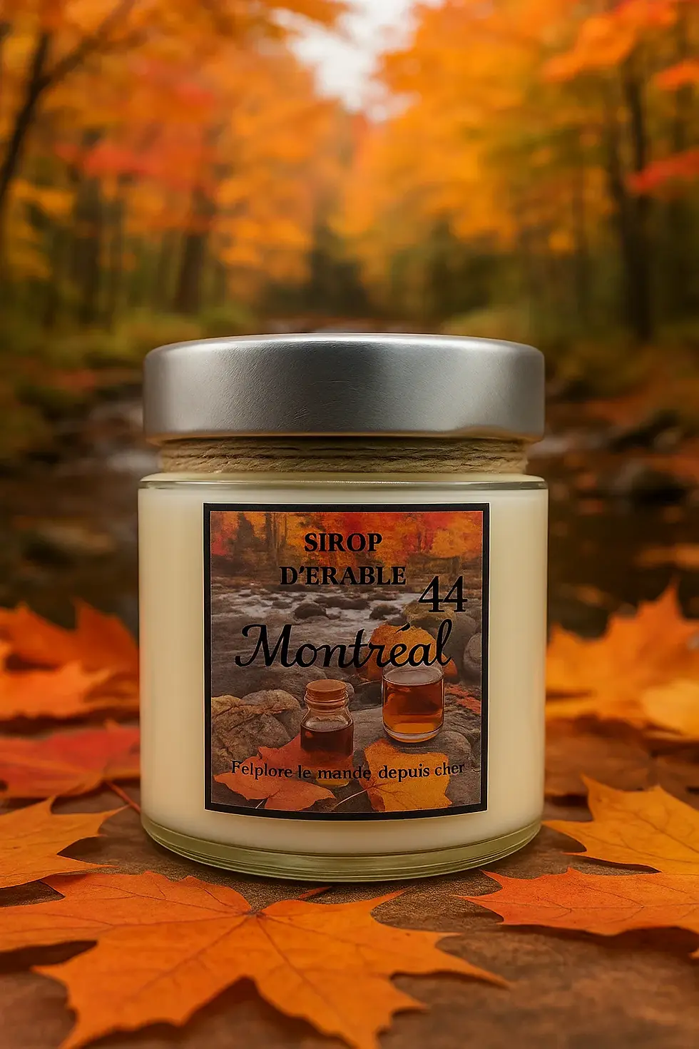 Bougie artisanale Montréal – parfum sirop d’érable | Candles Adventure