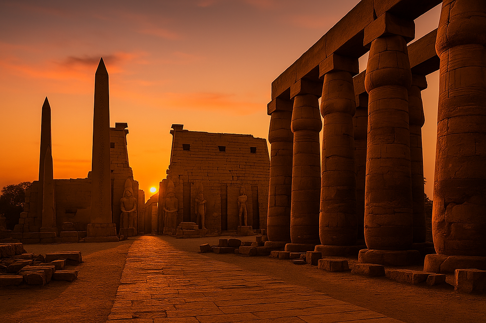 Temple de Luxor au coucher du soleil en Égypte