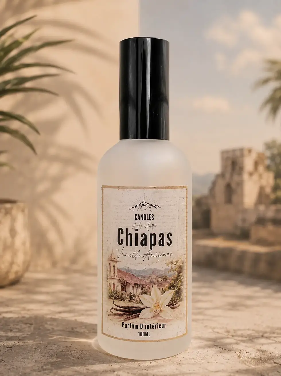 Parfum d’ambiance Chiapas Vanille ancienne Candles Adventure dans un décor chaleureux inspiré du Mexique