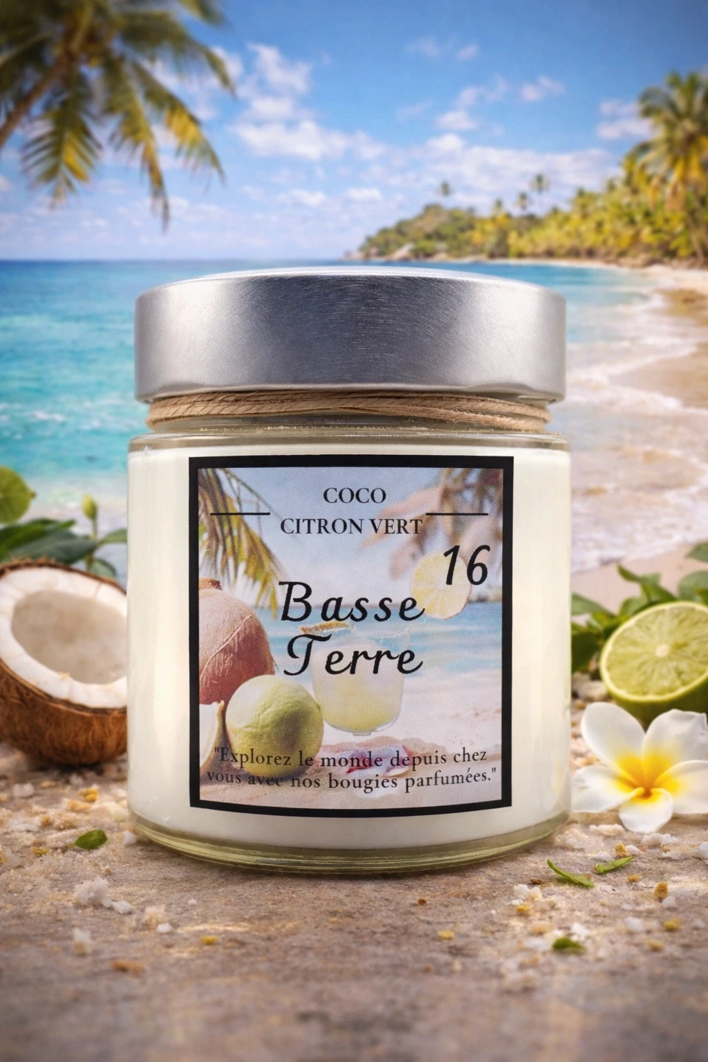 Bougie artisanale parfumée Coco & Citron Vert | Candles Adventure