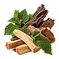 Illustration des notes de fond santal, patchouli, bois précieux de la fragrance Bois d’Olivier