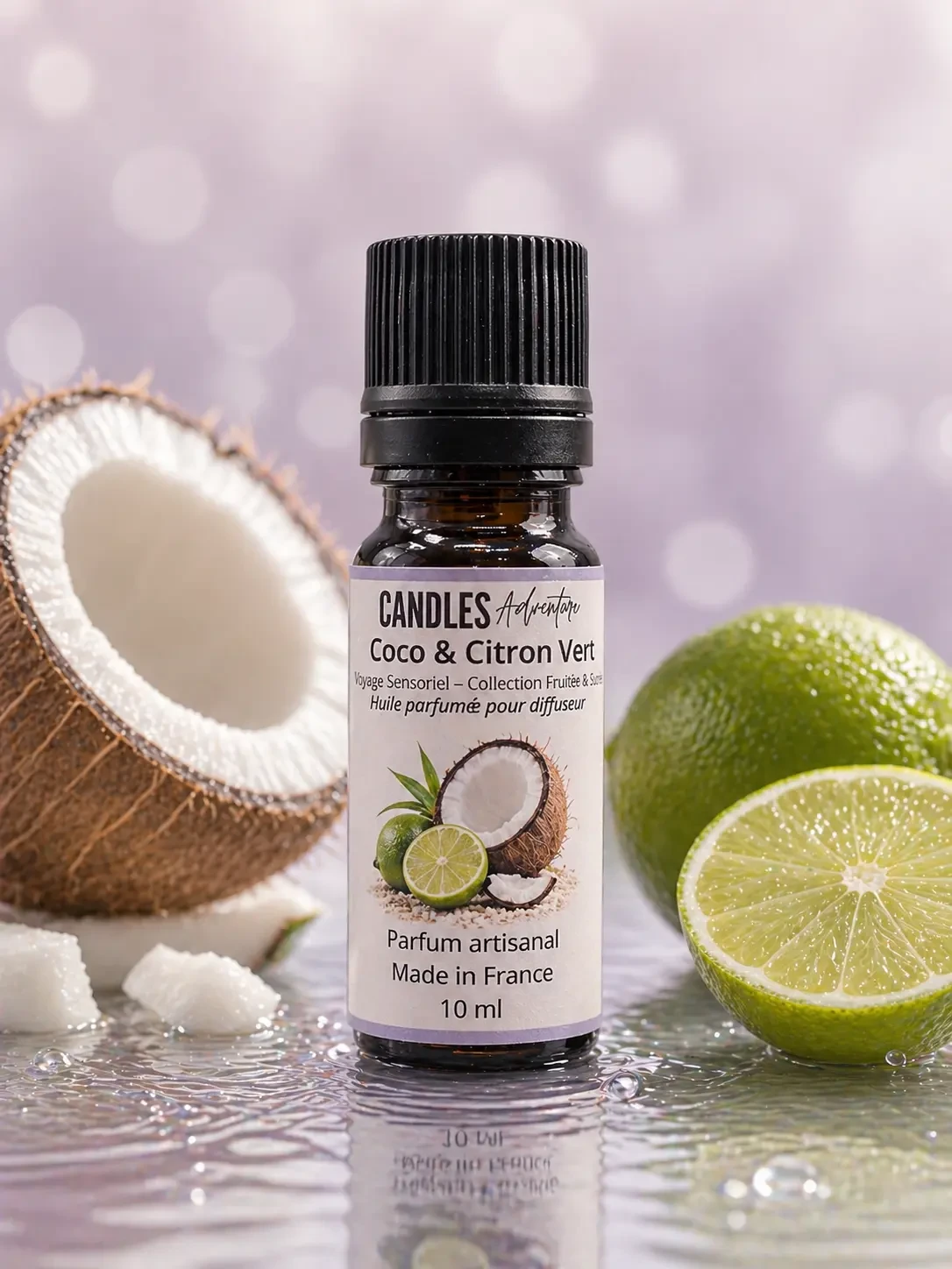 Huile parfumée Coco & Citron Vert 10 ml Candles Adventure pour diffuseur ultrasonique
