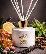 diffuseur à bâtonnets ambre gris Sarzeau parfum maison élégant