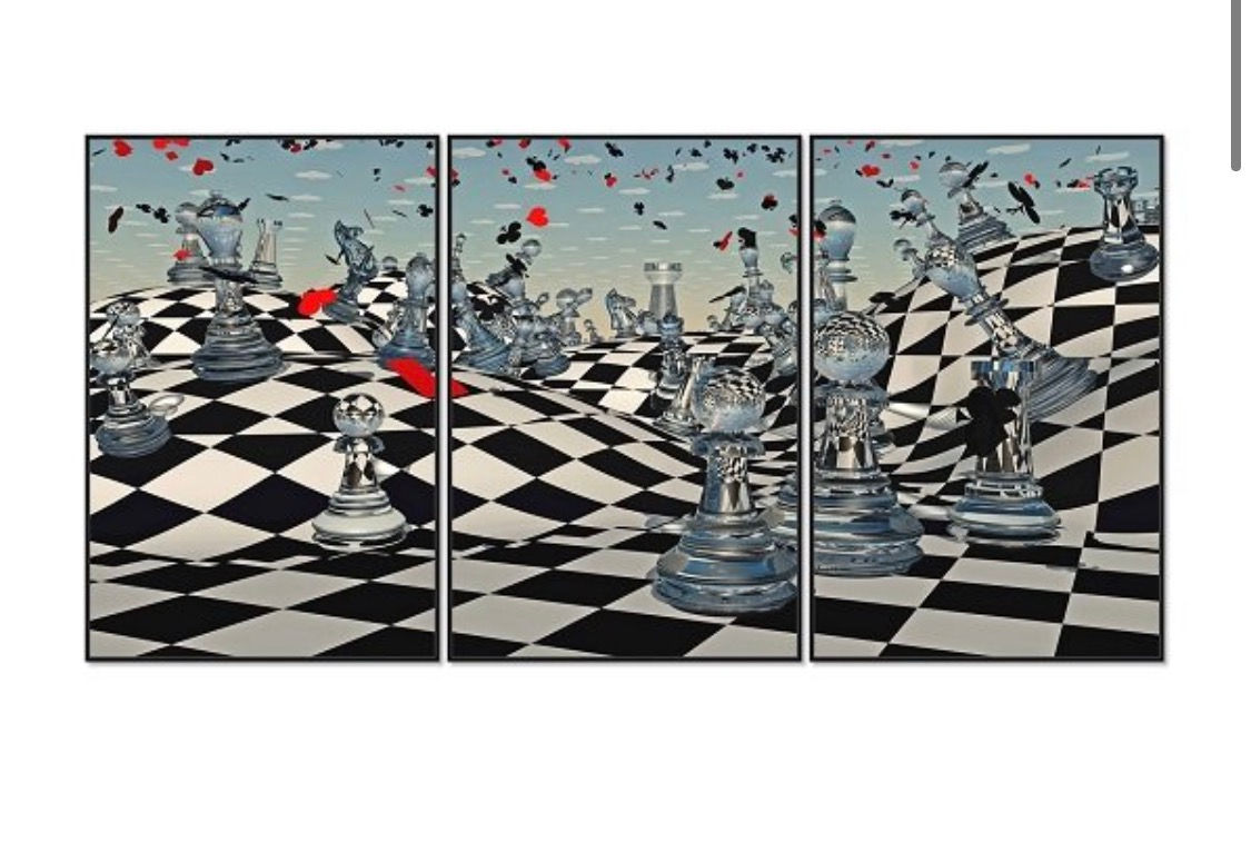 Acrylic Framed Chess Sensation Pictures (Set Of Three)