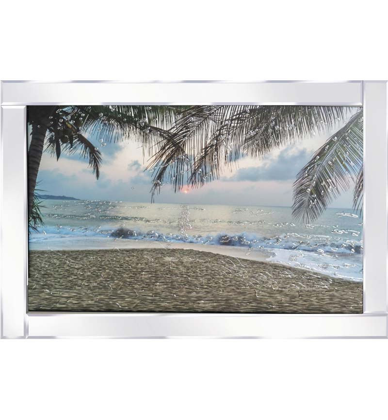 Thumbnail: Sunset at the Beach on Mirrored Frame
