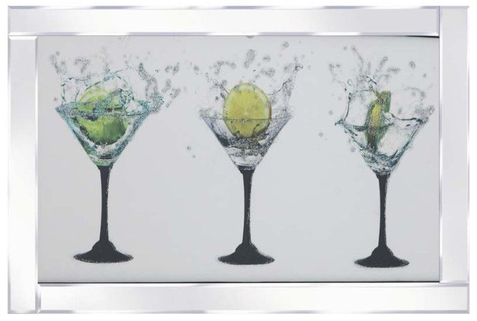 Thumbnail: Triple Cocktail Glasses on Mirrored Frame