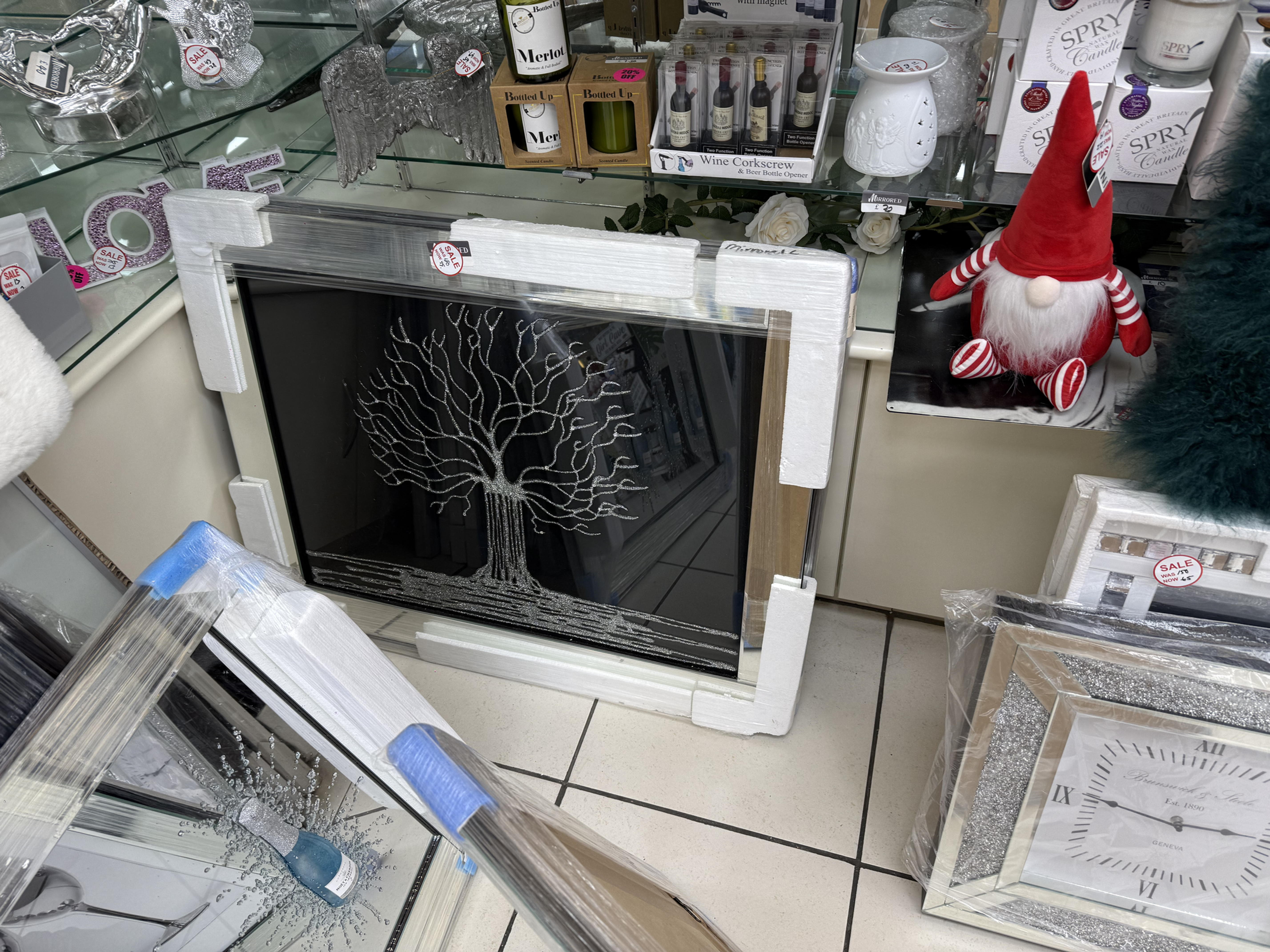 Tree of life in silver black background 