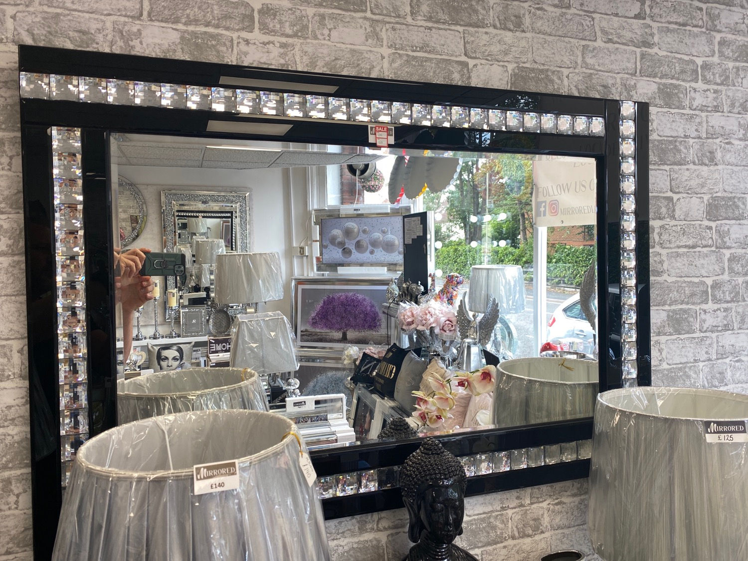 Black Crystal Mirror 120x80cm