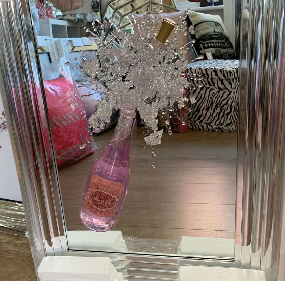 Thumbnail: 3D Light Up Champagne Bottle Mirror on Chrome Step Frame 75x55cm