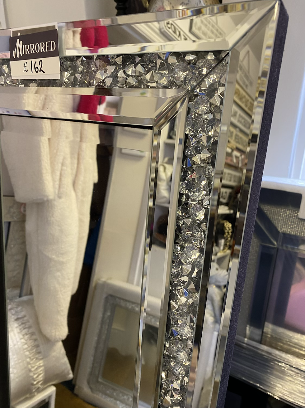 Thumbnail: Crushed Diamond Cheval Mirror 150x40cm