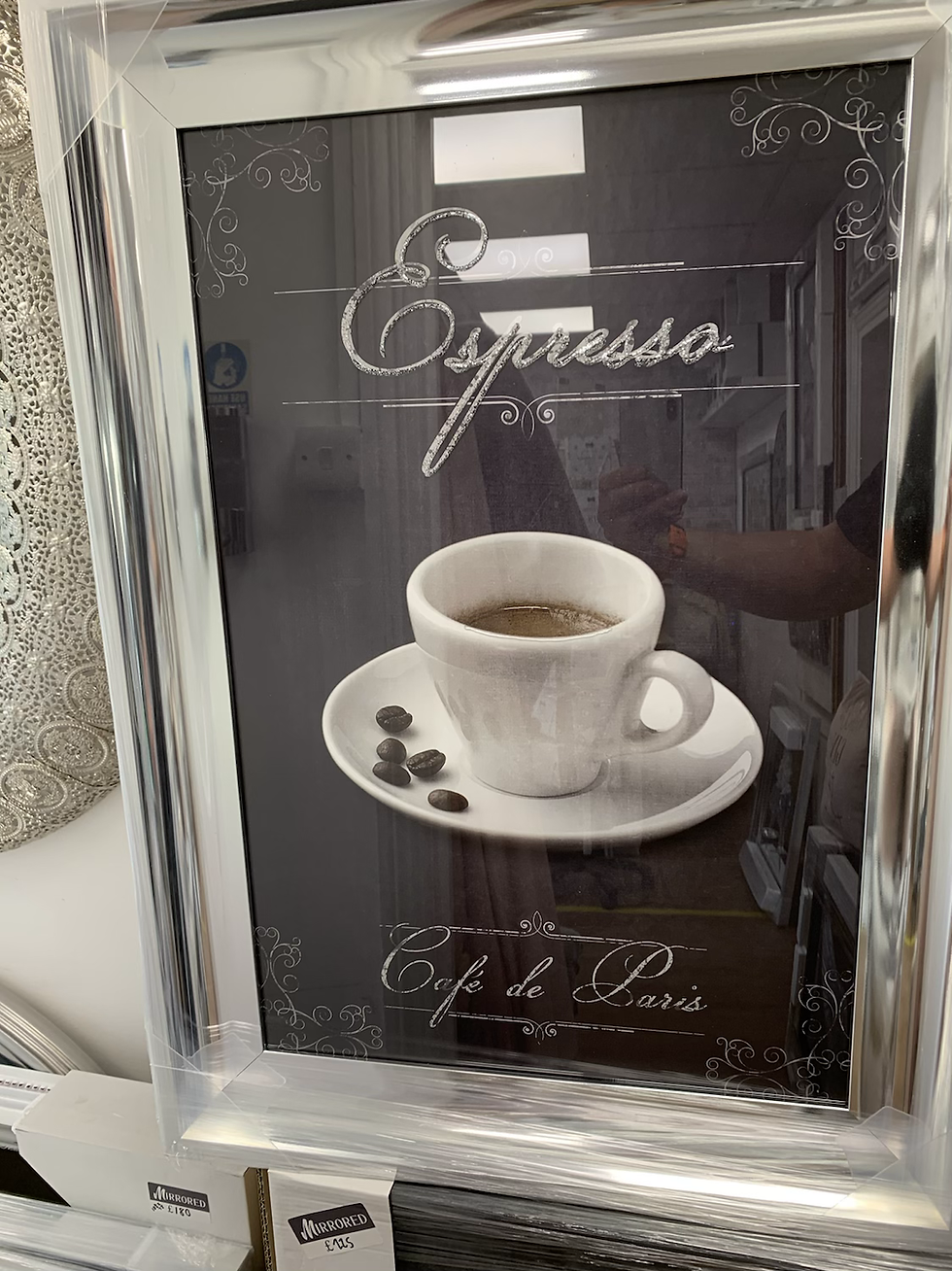 Espresso on Chrome Scoop Frame 75x55cm