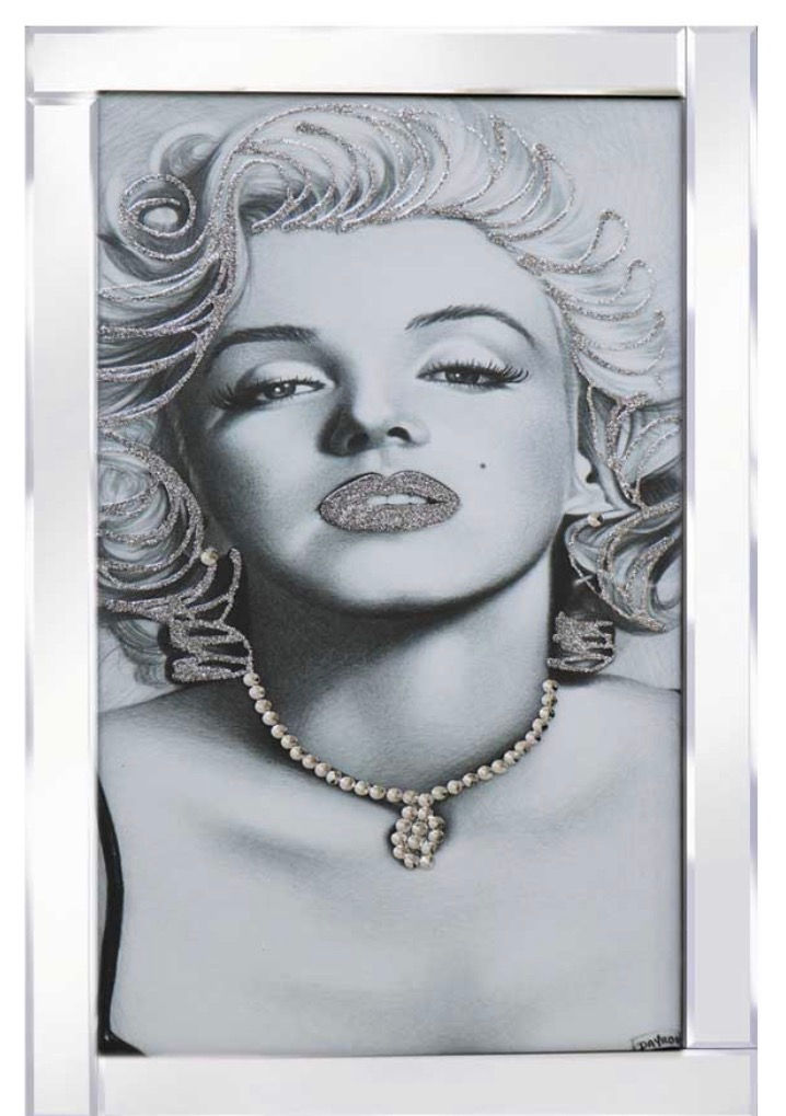 Thumbnail: Marilyn Pearls & Glitter on Mirrored Frame