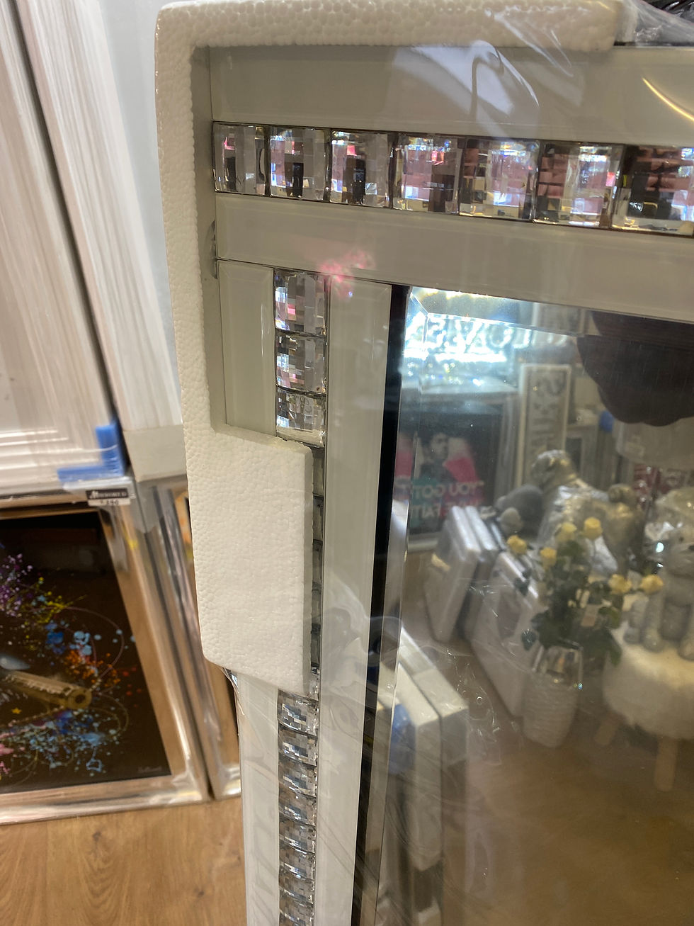 Thumbnail: White Crystal Cheval Mirror 150x40cm