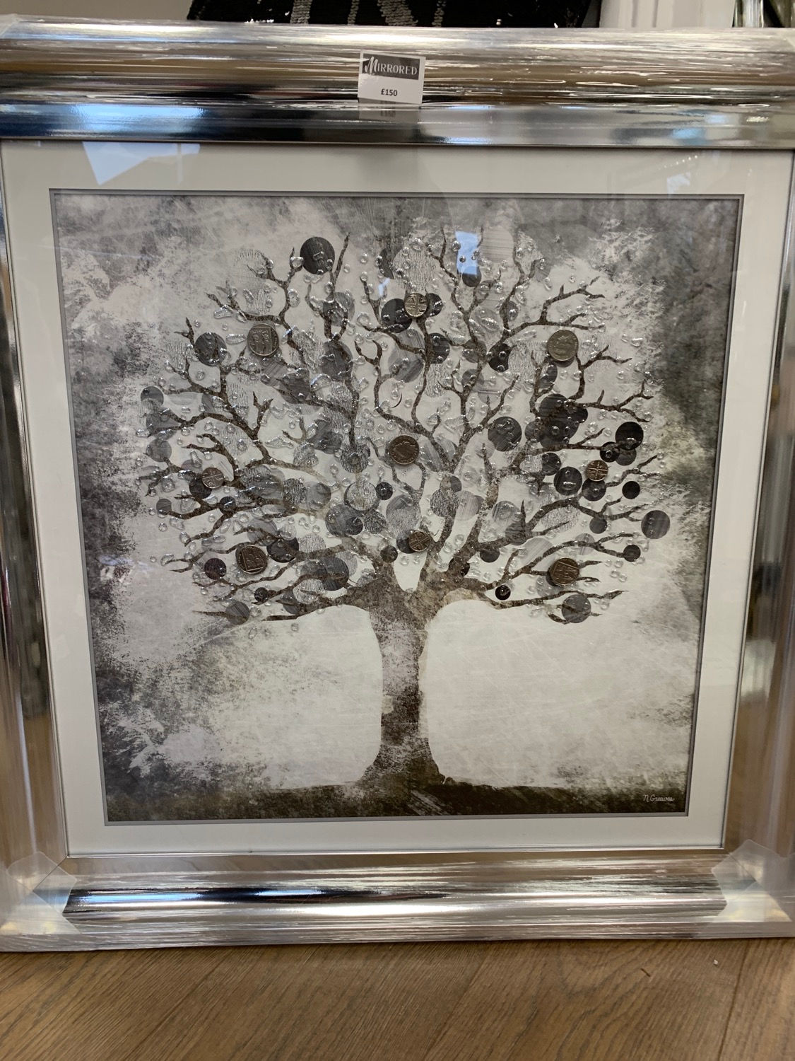 Silver Money Tree 75x75cm