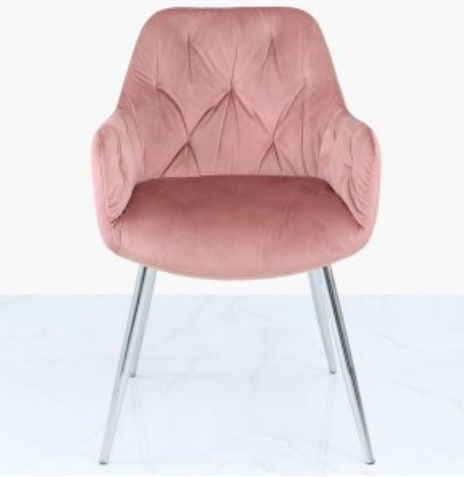 Rose Pink Velvet Dining Chair