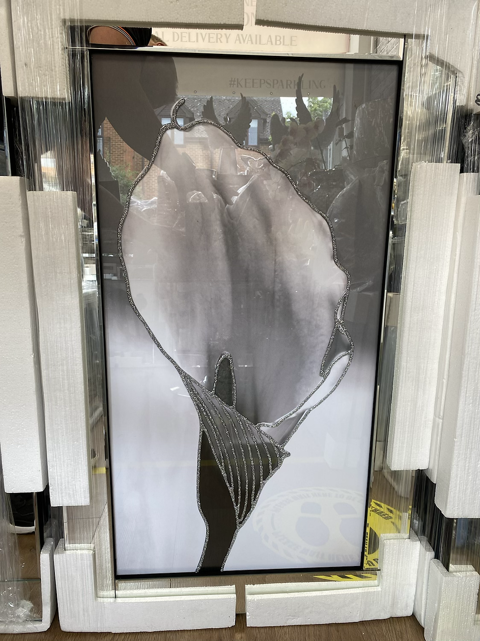 Cala Lily on Mirrored Frame